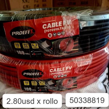 CABLE FOTOVOLTAICO : CALIBRE 10 (6mm) a 3.5usd el metro.  Vendo 5,10,15,20,25,30,35,40,45,50 metros de cada color. - 2/3