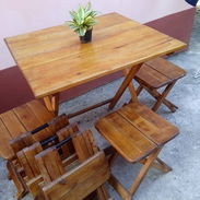 Juego de comedor plegable de madera buena en perfecto estado. Tel. 53308332 - Img 54640895