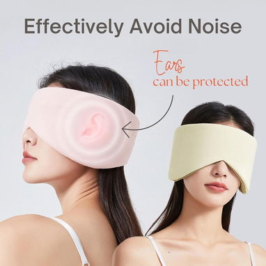 Máscara de dormir  🎀😴 opaca doble cara con 2 tapones de oído 🎧 ideal para viaje, descanso y sueño profundo - 4/5