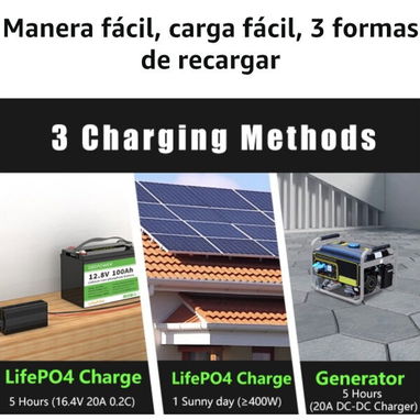 *🔋 Batería LiFePO4 12V 100Ah . ⚡1280 Wh. Con pantalla indicadora del nivel de carga. Nuevas en caja sellada - Img 121702563