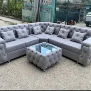 Sofa Seccional Con Mesa De Centro - Img 57655780
