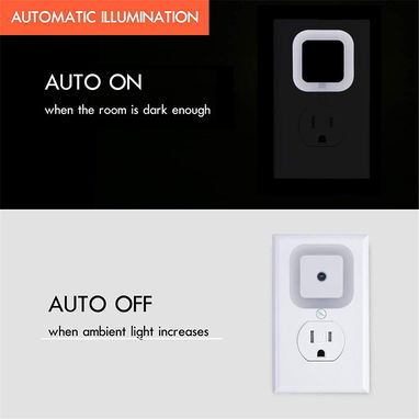 Lámpara de noche LED con sensor inteligente de atardecer a amanecer, luz blanca natural - 4/4