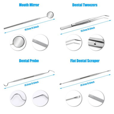 🦷 Kit Dental Profesional de Acero Inoxidable 6 en 1 | Limpieza Bucal, Sarro, Higiene Oral 🦷 5.887.23.60 🦷 - Img 104526812