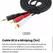 Cable miniplug - RCA* Plug 3.5mm para RCA/ Cable miniplug de 1.5m de largo/ También hay Jack 3.5mm para RCA - Img 43613734