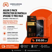 Ailun 3 Pack Protector de Pantalla para iPhone 17 Pro Max 6.9” | Vidrio Templado en La Habana - Img 55265090