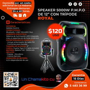🔊 5000W 🔊 SPEAKER ROYAL DE 12" INCLUYE TRÍPODE MANDO Y MICRÓFONO. SERVICIO DE MENSAJERÍA CON FACTURA Y GARANTÍA - Img 54804419