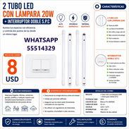 2 TUBO LED CON LÁMPARA 20W+INTERRUPTOR DOBLE S.P.C, ENTREGA DE FACTURA, VARIEDAD DE COMBOS - Img 56946405
