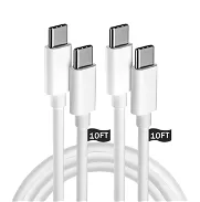 Paquete de 2 cables tipo C a tipo C de 10 pies, USB C a USB C, cable USB C de 60 W, cable de carga rápida compatible con - Img 45735573