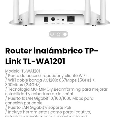 Router inalámbrico TP-Link TL-WA1201. Punto de acceso, repetidor y cliente WiFi - Img 116492277