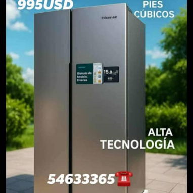 REFRIGERADOR 15.6 PIES , HISENSE TIPO SIDE BY SIDE DOBLE PUERTA REFRIGERACION Y CONGELACIÓN - Img 121913128