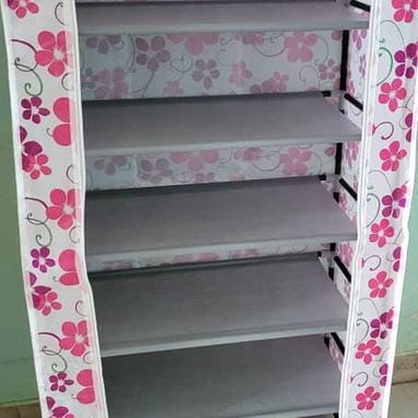 Zapateras de 6 niveles con lona protectora estilo capa. Medidas: 56.5*29*106 cm - 4/7