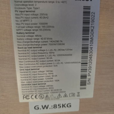 Inversor 12kw Must 2400 USD domicilio incluido - Img 123766670