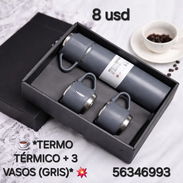 ☕ *TERMO TÉRMICO + 3 VASOS (GRIS)* - Img 54731006