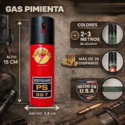 GAS PIMIENTA DE DEFENSA PERSONAL. 110ml. 📌 Características Principales: ✅Dimensiones compactas: 15 cm de alto × 3.4 cm - Img 57878050