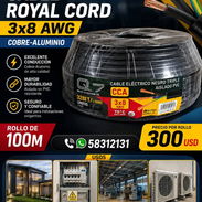 Cable Royal cord 3x8 AWG cobre-aluminio por rollo de 100m - Img 57007796