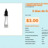 Calentador Agua 480W Eléctrico Inmersión Portátil, Calentador Portátil 480W 110V Inmersión Agua Q7 VPT#-0506 - Img 55554054