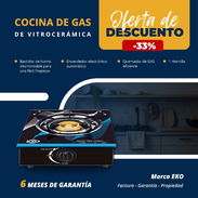🔖 COCINA DE GAS De Vitrocerámica Marca EKO Un Quemador*, $20 usd❗ - Img 51536140