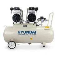 Compresor de aire eléctrico Hyundai de 4 hp, 100 L, sin aceite, bajo nivel de ruido, 22 CFM, 145 psi, transmisión direct - Img 55835260