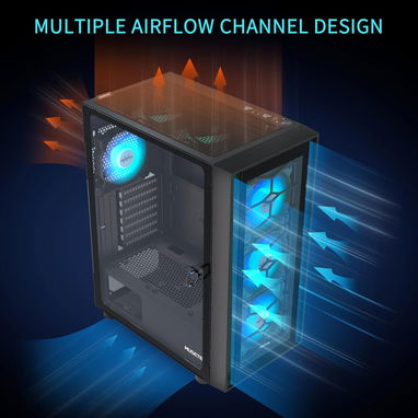 MUSETEX Funda para PC ATX, 6 ventiladores PWM ARGB preinstalados 52815418 - Img 112356385