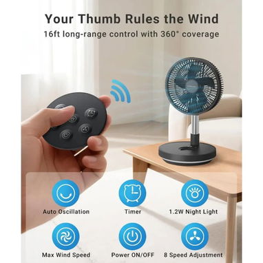 Ventilador Portatil 10 Pulgadas, 10000mAh Rechargeable Bateria - 2/3