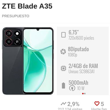 ZTE, económicos, buenos con excelente conexión para todas las Redes Sociales, cover,mica, audífonos y garantía - Img 104204898