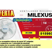 SED-5-22-Ventilador Recargable Milexus 16 pulg de pared (REPARADO) ..25 USD...51596013..Transporte Costo Adicional - Img 55588462