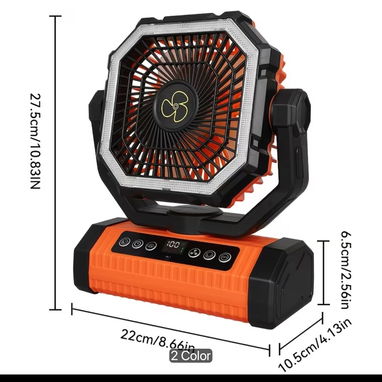 🌬️ VENTILADOR RECARGABLE - MODELO X13 (Batería 20,000 mAh) - 5/6