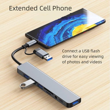 💻​ HUB USB - TIPOC MULTIFUNCION 💻​  8 EN 1 💻​ PUERTOS USB 💻​ 3.5 💻​ SD - MICROSD 💻​5.887.23.60 - Img 126100737