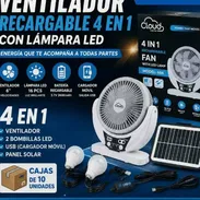 Ventilador recargable CLOUD venta por cantidad, con panel solar, luz y puerto USB - Img 56422811