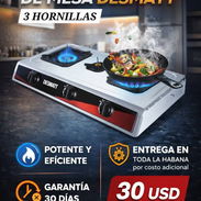 🍳 Cocina de Gas de Mesa DESMATT (3 Hornillas) - Img 57076249