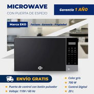 Microondas 20L Gris con Puerta Espejo Eko - Img 57485662