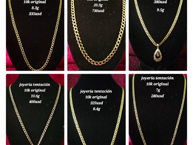 Variedad de prendas de oro 10k. Cadenas, anillos, piercing, argollas, aretes, azabches - Img 64545119