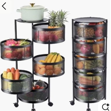 🍅Organizador metálico giratorio de 5 niveles ✅Medida: 90 cm altura x 36 cm ancho. 🏷️$55 usd - Disponibles en 🤍🖤 - Img 123343711