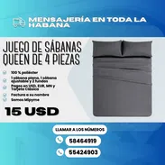 🛏️ JUEGO DE SÁBANAS QUEEN DE 4 PIEZAS 💰 15 USD - Img 54682488