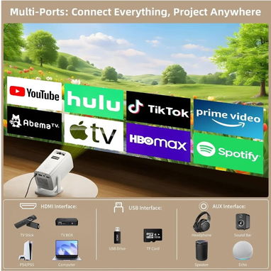 Mini proyector. Proyector portátil compatible con 4K. Proyector para exteriores Full HD 1080P 🌐 - 3/6