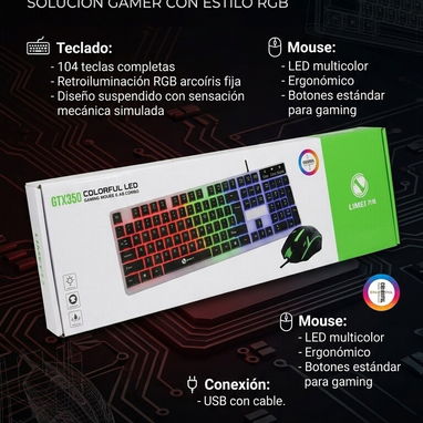 🧷🍬Combo mouse y teclado RGB Color Negro - 💲25 USD💾 - Img 119766033