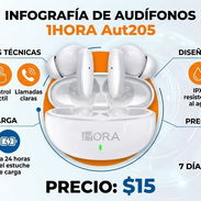 Audífonos Inalámbricos 1Hora AUT205 Precio: 15 USD VPT - Img 55346024