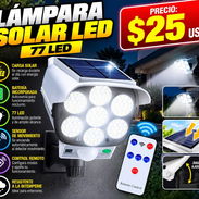 LÁMPARA SOLAR LED CON SENSOR DE MOVIMIENTO Y CONTROL REMOTO - Img 58247725