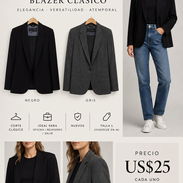 Blazer ZARA BASIC negro y gris - Img 57564366