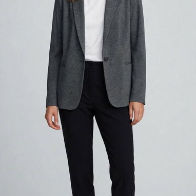 Blazer ZARA BASIC negro y gris - 4/4