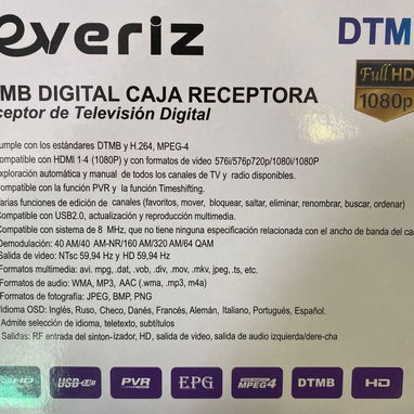 CAJITA DIGITAL EVERIZ DTMB – 1080p FULL ( 1 mes de garantía) - 10/10