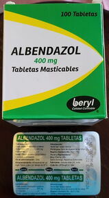 ªª Albendazol 400 mg, 1 Tira de 10 Tableta (Masticables) ªª - Img main-image