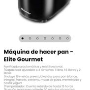 Máquina de hacer pan - Elite Gourmet. Incluye 19 menús preestablecidos para pan blanco, integral, francés, centeno, etc - Img 57397447