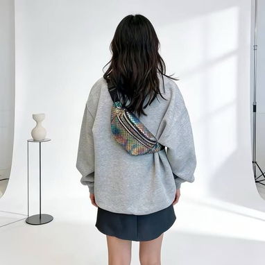 Aerocandy Bolso de Cintura para Mujer – Diseño Láser Multicolor - 3/4