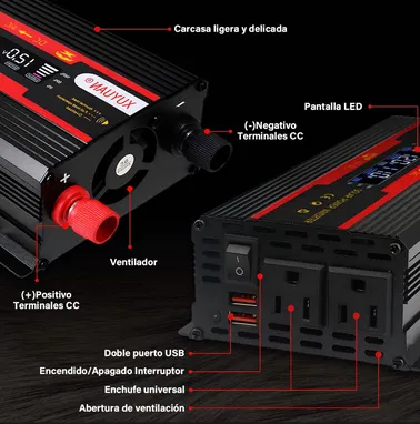 Inversor, Convertidor de corriente de 4000w 12V/24V a 110 V.     50077831 - Img 81824493