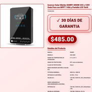 Inversor Solar Sumry 4000W MPPT 140A Pantalla LCD Táctil Cuba VPT-0202 - Img 57970503