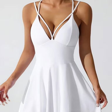 Caribbean - Moda sexy, faldas plisadas, cintura ajustada, escote profundo - Img 109673088