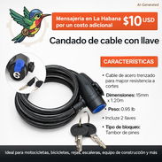Candado de cable para ciclos y motos - Img 56496126