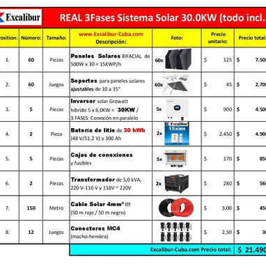SISTEMA SOLAR (trifasico 30kW+30KWH) - Img 122951573