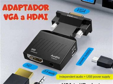 Adaptador VGA a RCA USB 3.0 a HDMI -- USB 3.0 a VGA -- VGA a HDMI -- HDMI a VGA + Cable de Audio Incluido - - Img main-image-44204790